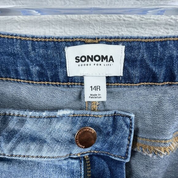 Sonoma High Rise Curvy Straight Jeans Womens Size 14R Denim Stretch Blue - Picture 5 of 12